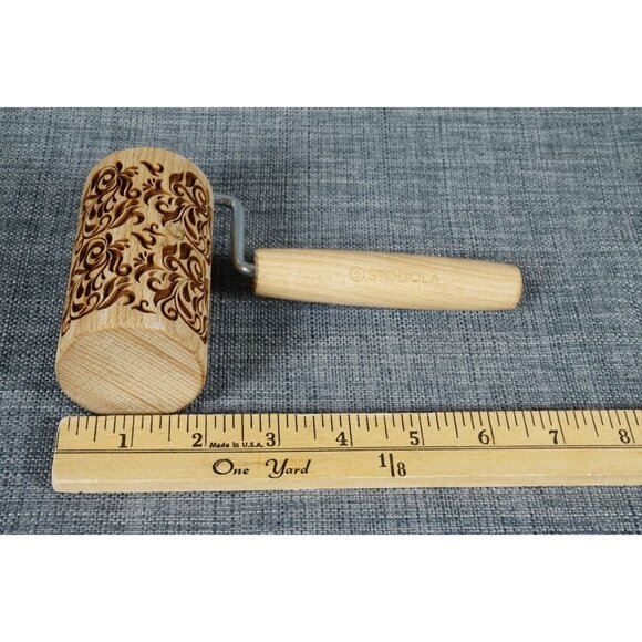 STODOLA Engraved Wooden Rolling Bin FOLK DECORATIVE Pattern Baking Design - Picture 5 of 9